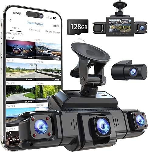 360 View 4 Channel Dash Cam Front and Rear Left