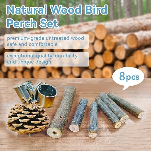 Miniatura 7 de Soporte de perca para pájaros, soporte portátil de mesa para pájaros, perca de entrenamiento de loros para periquitos, conures, tortolitos o cacatúas