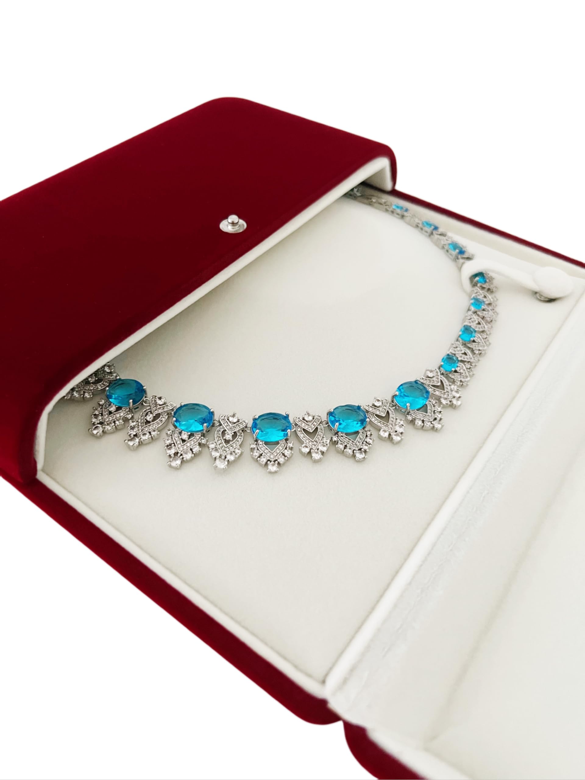 Dunkelrot Kastanienbraun, Premium-Qualität, kastanienbrauner Samt, Halskettenbox, Bankett, Perlenkette, Perlenstränge für Hochzeit, Geburtstag, Verpackung, hochwertig (Schmuck ist nicht