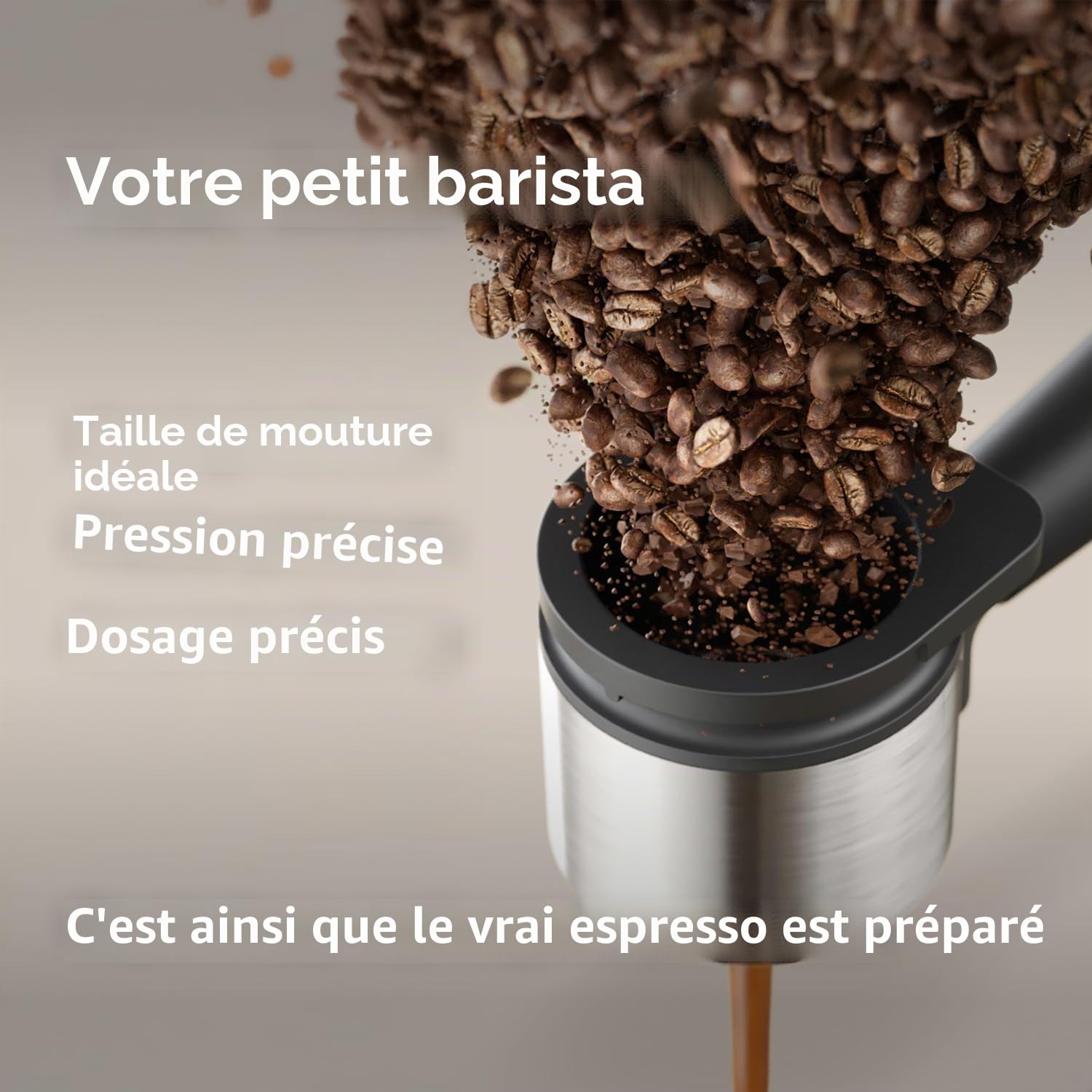 Philips Baristina Machine à expresso et mousseur à lait véritable Espresso Cafetière compacte, porte-filtre, meuleuse, café crème, mousse de lait laitier et non laitier, chaud et froid, facile à