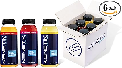 Ketone Drink Mix, Exogenous Ketones Blend, Keto, Caffeine & Sugar Free, Vegan Supplement For Clean Energy & Mental Focus, Coffee Alternative with D-BHB - Variety, 6PK