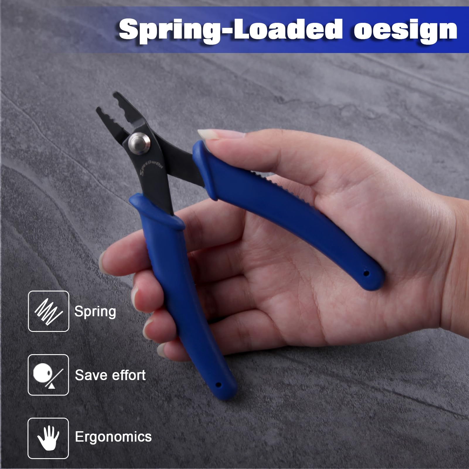 SPEEDWOX Pinza crimpatrice per perline Strumento per la creazione di gioielli da 5 pollici Mini pinze di precisione standard con testa dritta a molla multiuso gioielli fai da te perline Hobby