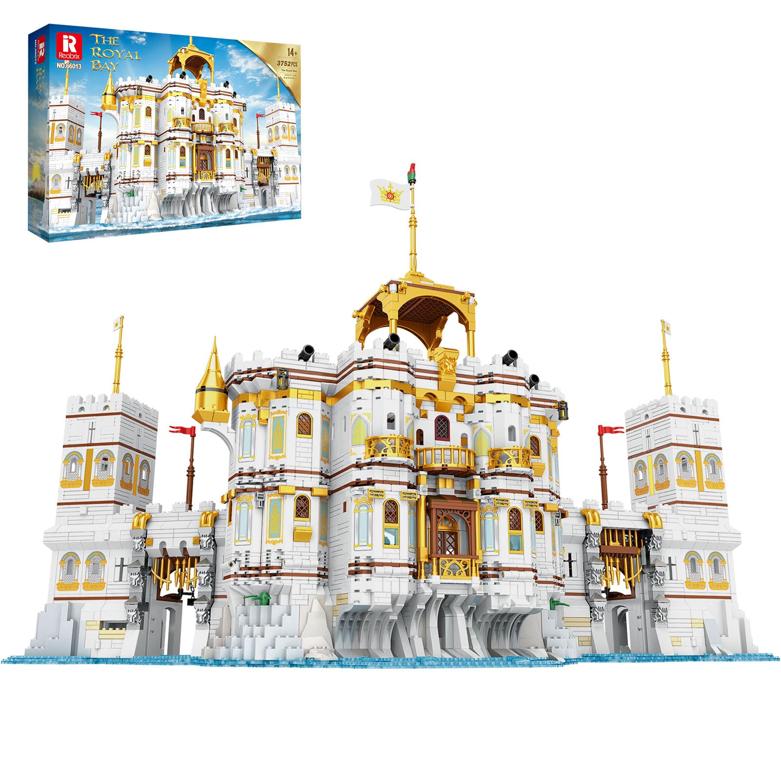 Reobrix Royal Bay Castle Building Blocks Set 66013, Medieval Castle Building Kit for Adults, Retro Modular Architecture Display Collectible Model Kit Creative Gifts for Teens 14+ (3752Pcs)