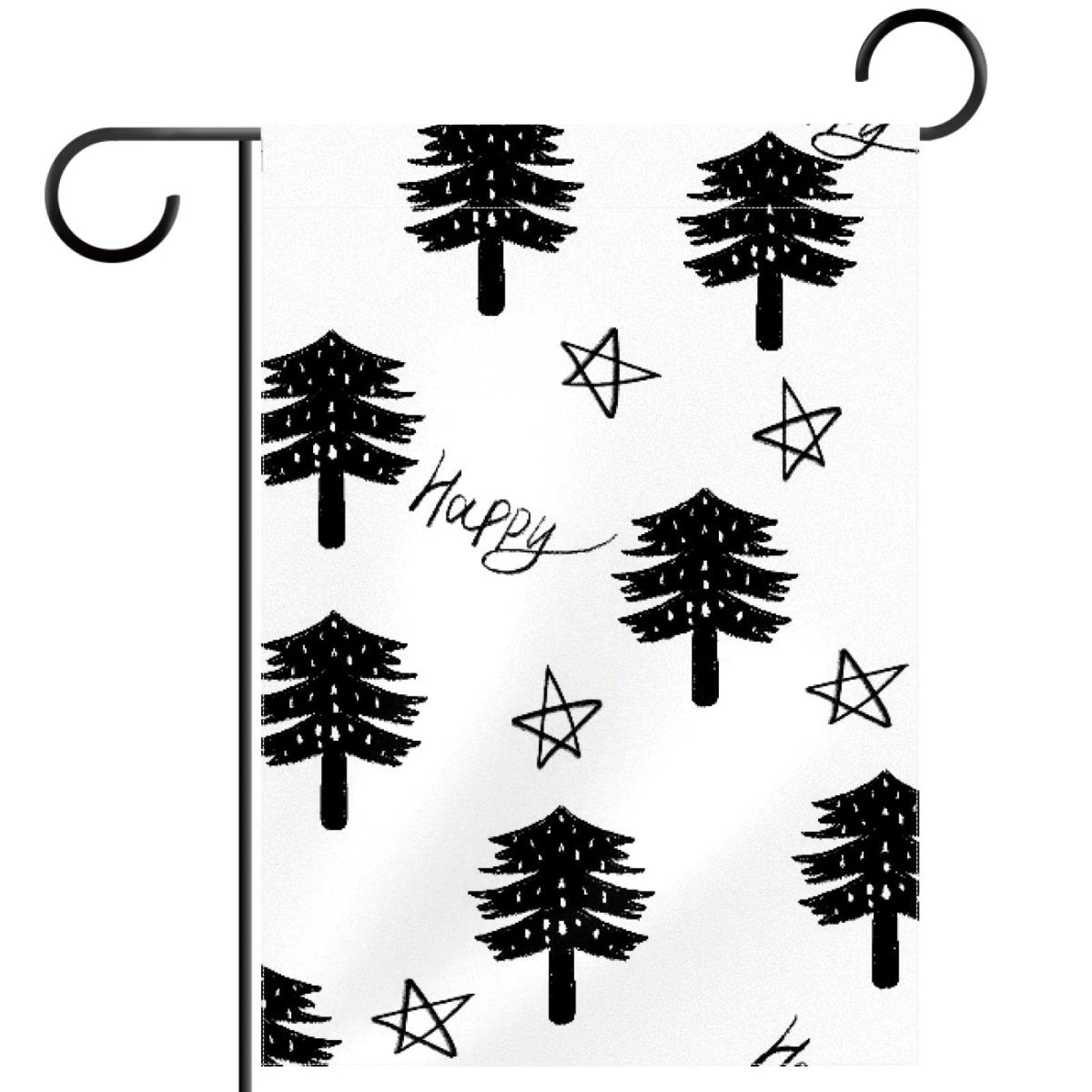 Garden Flag Star and Christmas Tree Printing Waterproof and Fade Resistant 28 x 40 inches Suitable for Terrace Balcony Backyard All Seasons