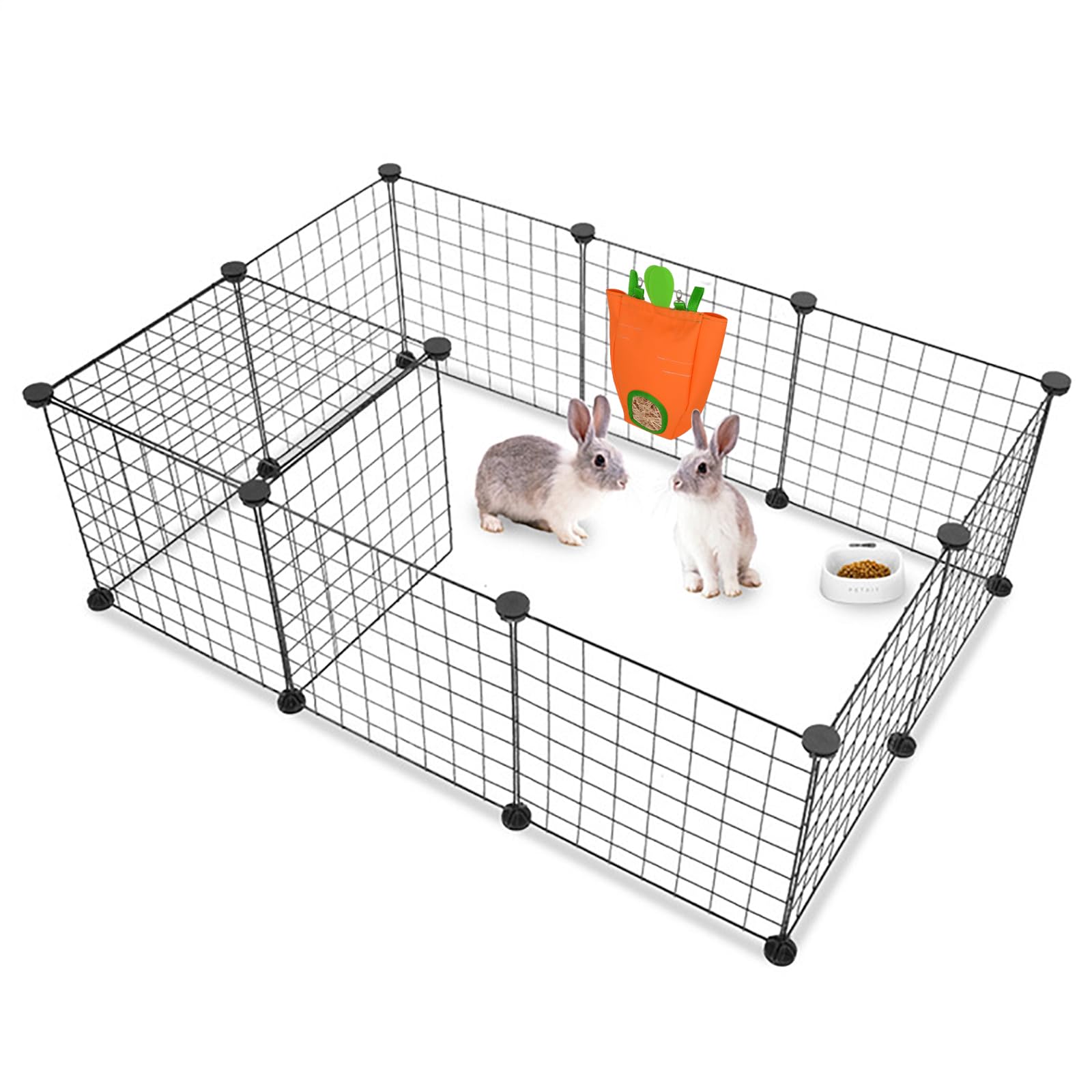 GKYZBB Rabbit Hay Feeder Bag for Cage Guinea Pig Timothy Hay Dispenser Storage Manger Hanging Large Less Waste for Bunny (Carrot) - image 5