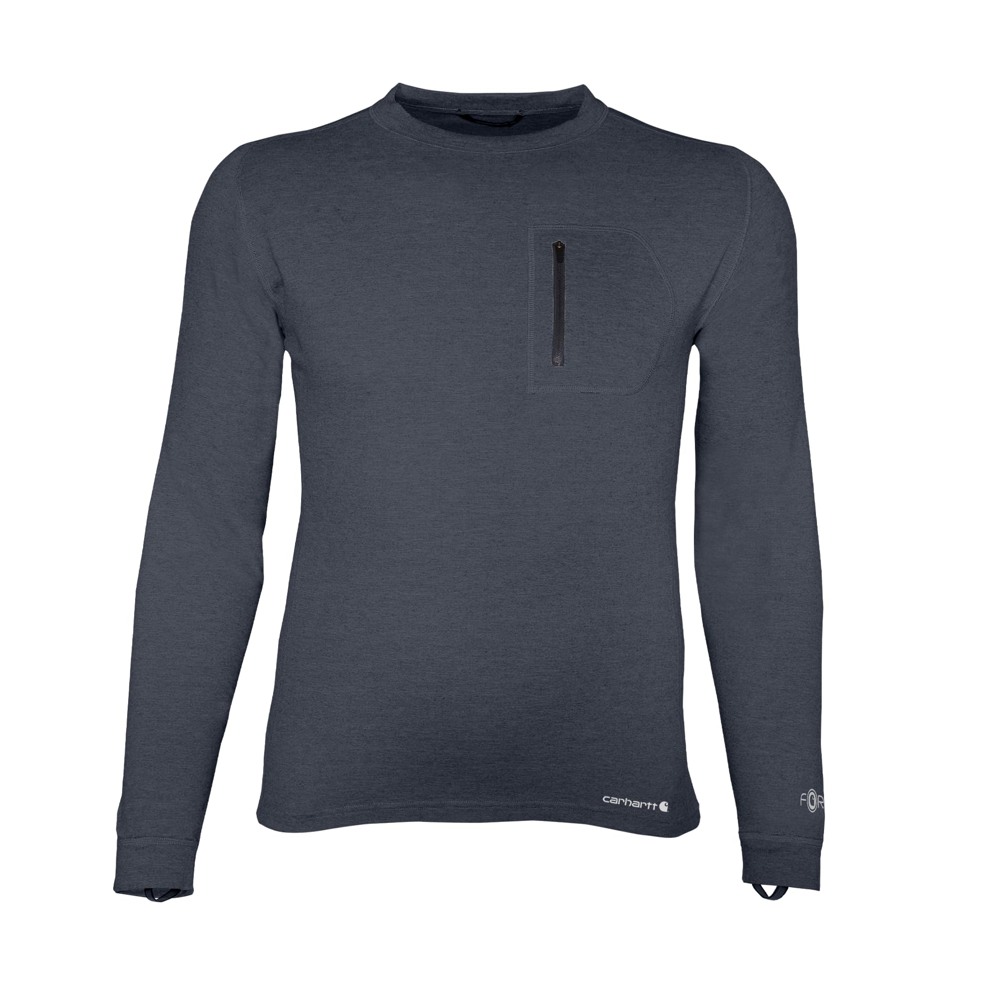 Carhartt Men's Force Heavyweight Heathered Knit Base Layer Crewneck Pocket Top