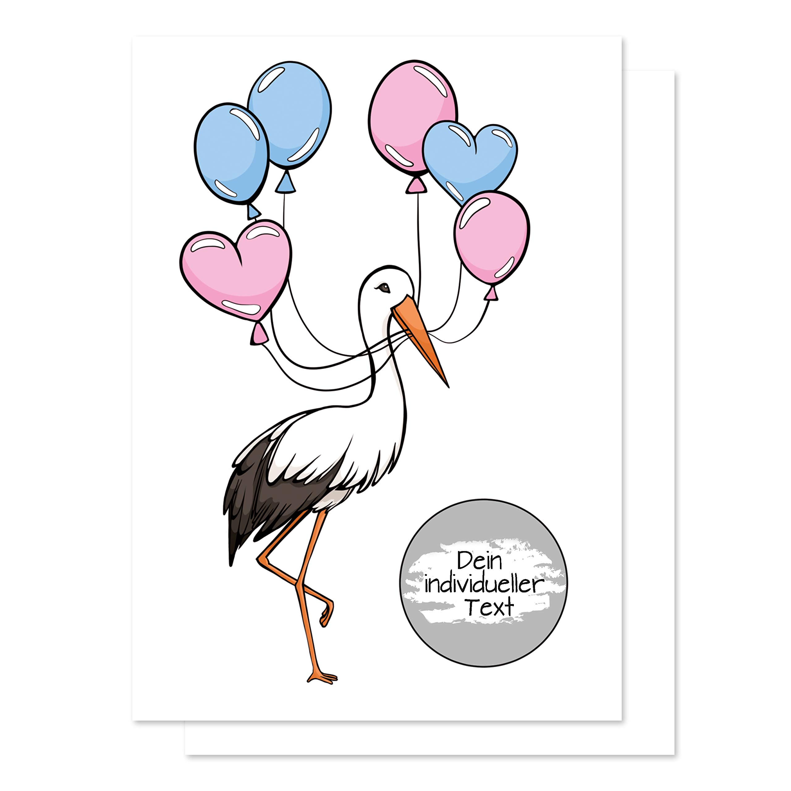 10 scratch cards to make yourself for your pregnancy - boy or girl? - stork motif - by Davom