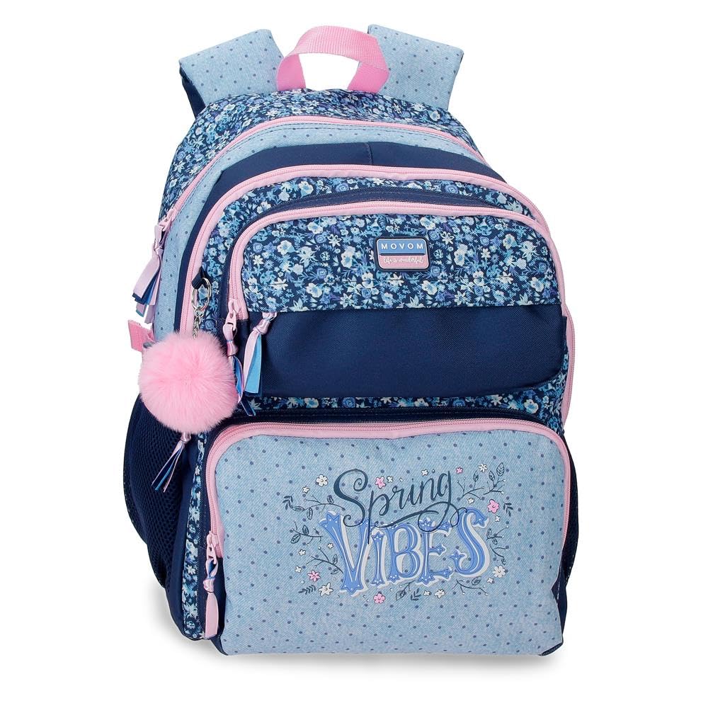 Movom Spring Vibes Double Compartment School Backpack Adaptable to Marine Car 32x45x19 cm Polyester 27.36L