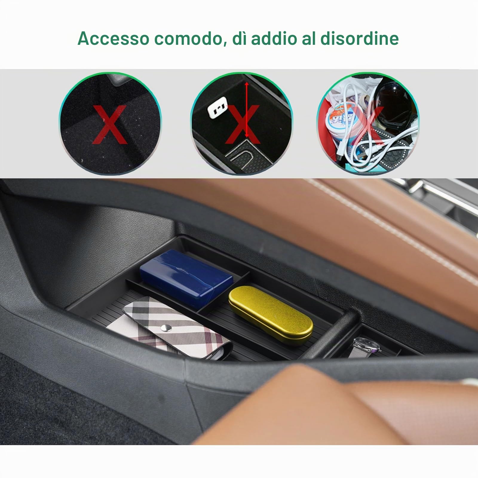 GAFAT Compatibile con Skoda Enyaq RS 2021-2025 2026 Elroq RS Contenitore Console Centrale, 2026 Enyaq 85 80 Vano Portaoggetti + Ripiani inferiori + Organizer per Schermo, Accessori Enyaq iv [4 pezzi]
