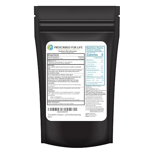 Prescribed For Life Bicarbonato de sodio en polvo Bicarbonato de sodio orgánico sin aluminio Bicarbonato de sodio orgánico sin alumino Grado USP