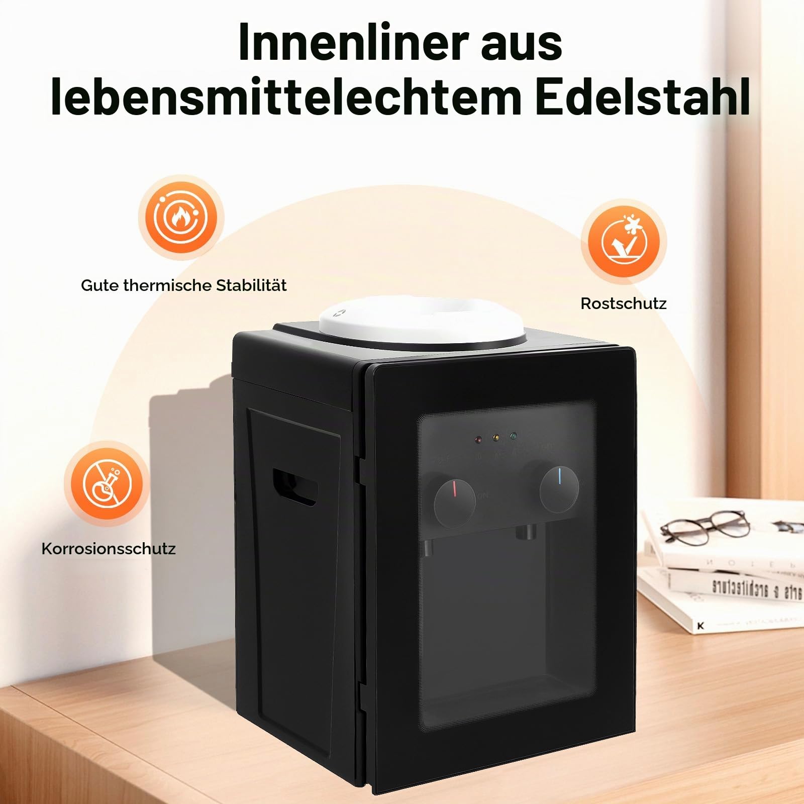 Elektrischer Wasserspender, 550W 220V Heiß und Kalt-Wasserspender mit Staubtür kompatibel Schnellaufheizung, Wasser Dispenser Maschine für 3.5L/5L/10L/18L Wasserfässer