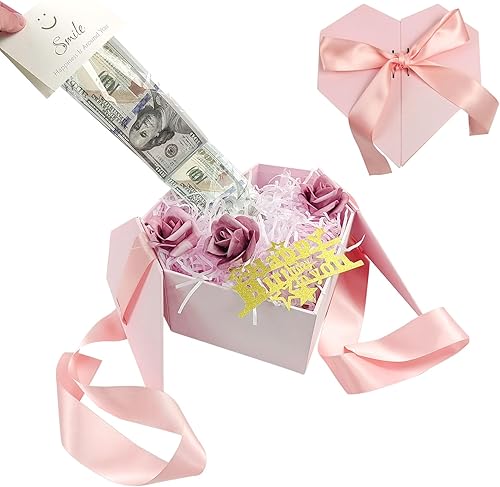 Caja de dinero para regalo en efectivo, caja de regalo para dinero en efectivo, ideas rosadas, caja de regalo con tarjeta y cinta, regalo sorpresa, disponible en Yaxa El Salvador