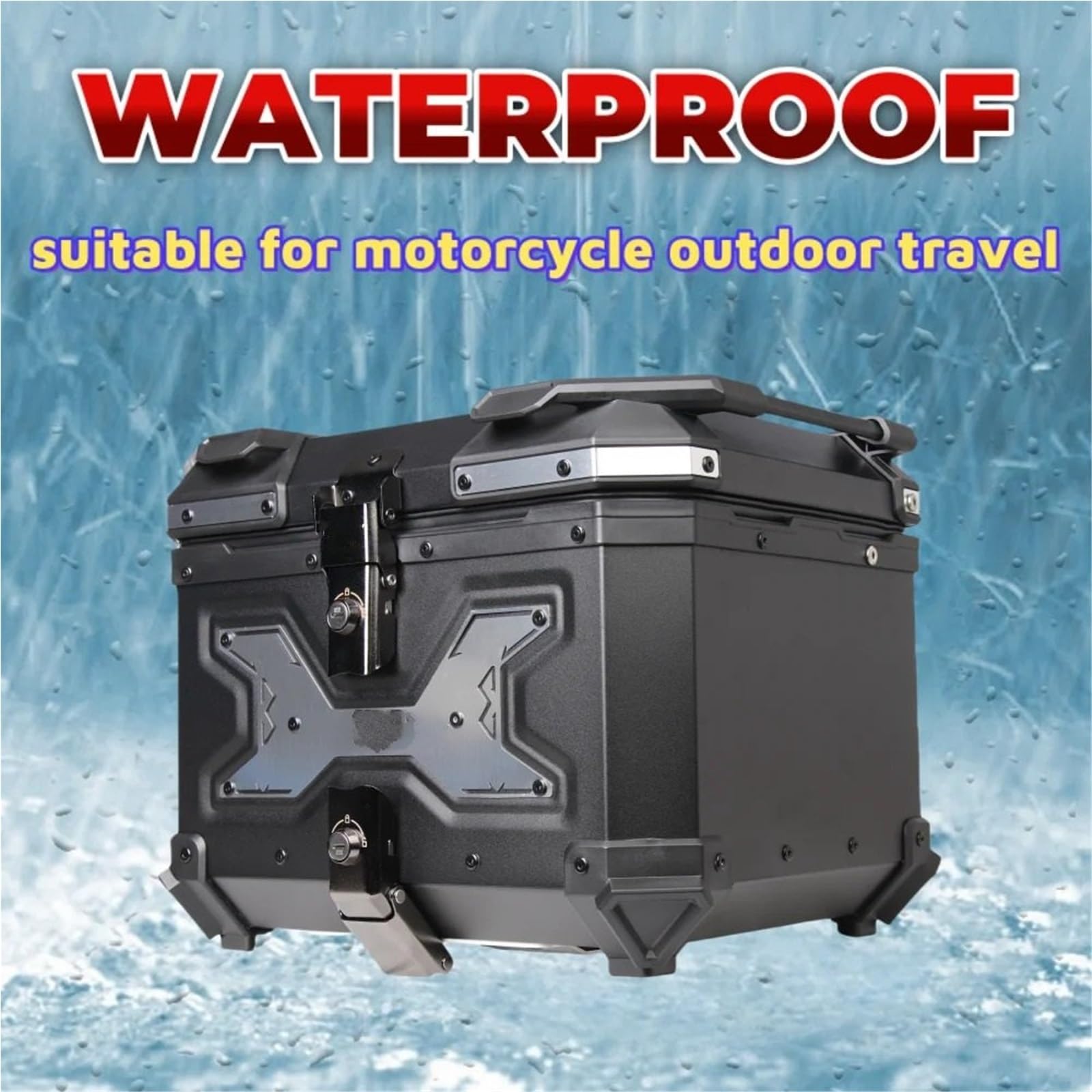 Kufry motocyklowe, Aluminiowy bagażnik motocyklowy uniwersalny. Pudełko na kask. Wielobarwność(White)