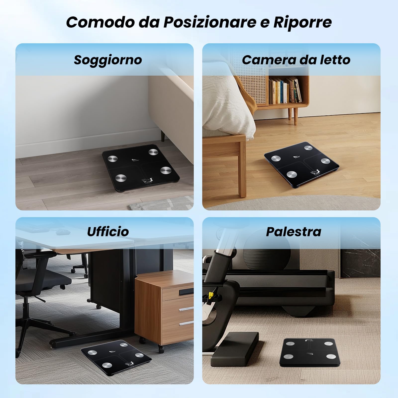 Himaly Bilancia Pesa Persona Digitale Bilancia Pesapersone Impedenziometrica Professionale Elettronica, Compatibile con Bluetooth, Peso di 180 kg per IOS e Android