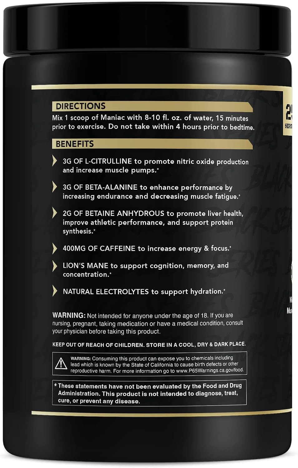 Anabolic Warfare Black Series Maniac, Pre-Workout Powder, Supports Nitric Oxide, Muscle Pumps, and Protein Synthesis*Apple Ambush
