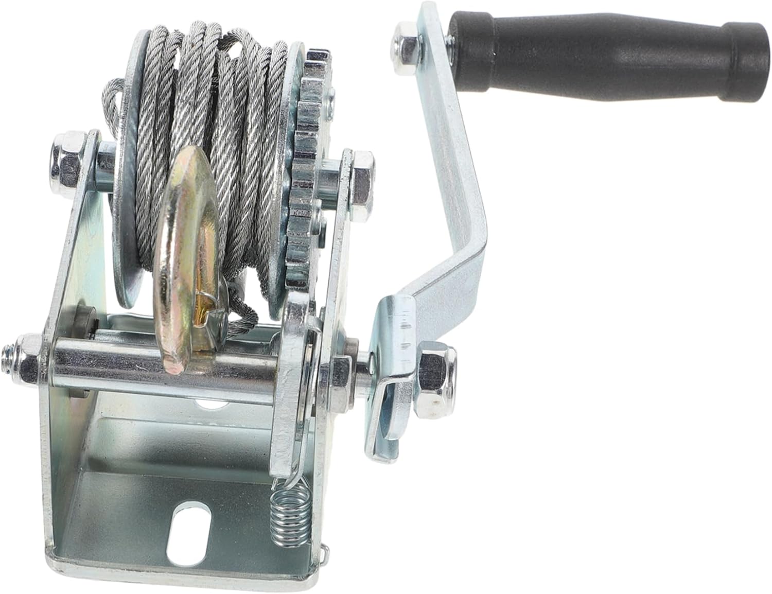 Zerodeko 2pcs Heavy Duty Manual Winch with Steel Cable Capacity Towing Winch for Trailers Boats and ATV Compact Design for and Storage