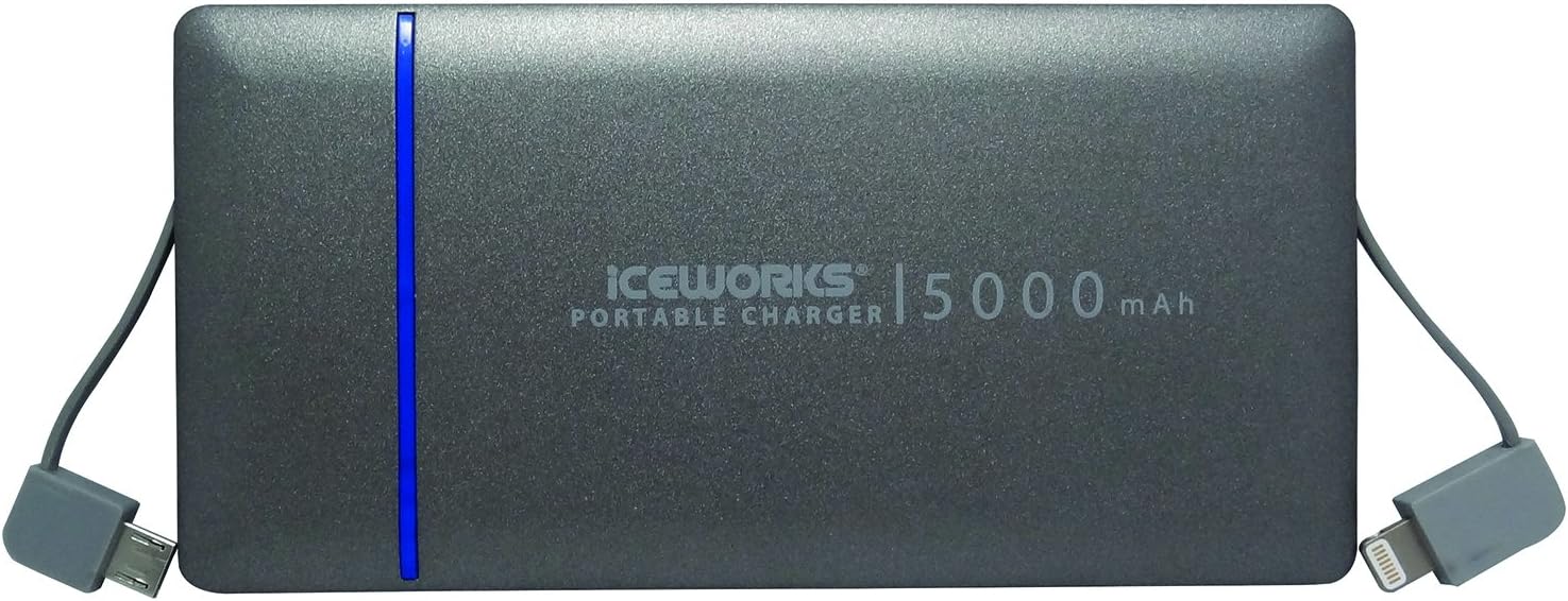 5000 Portable Charger – [ MFI Apple Certified ] Ultra-slim Portable External Battery for iPhone and Android (Micro USB) - Easy to Use, Compact and Thin Power Bank With Built In Cables