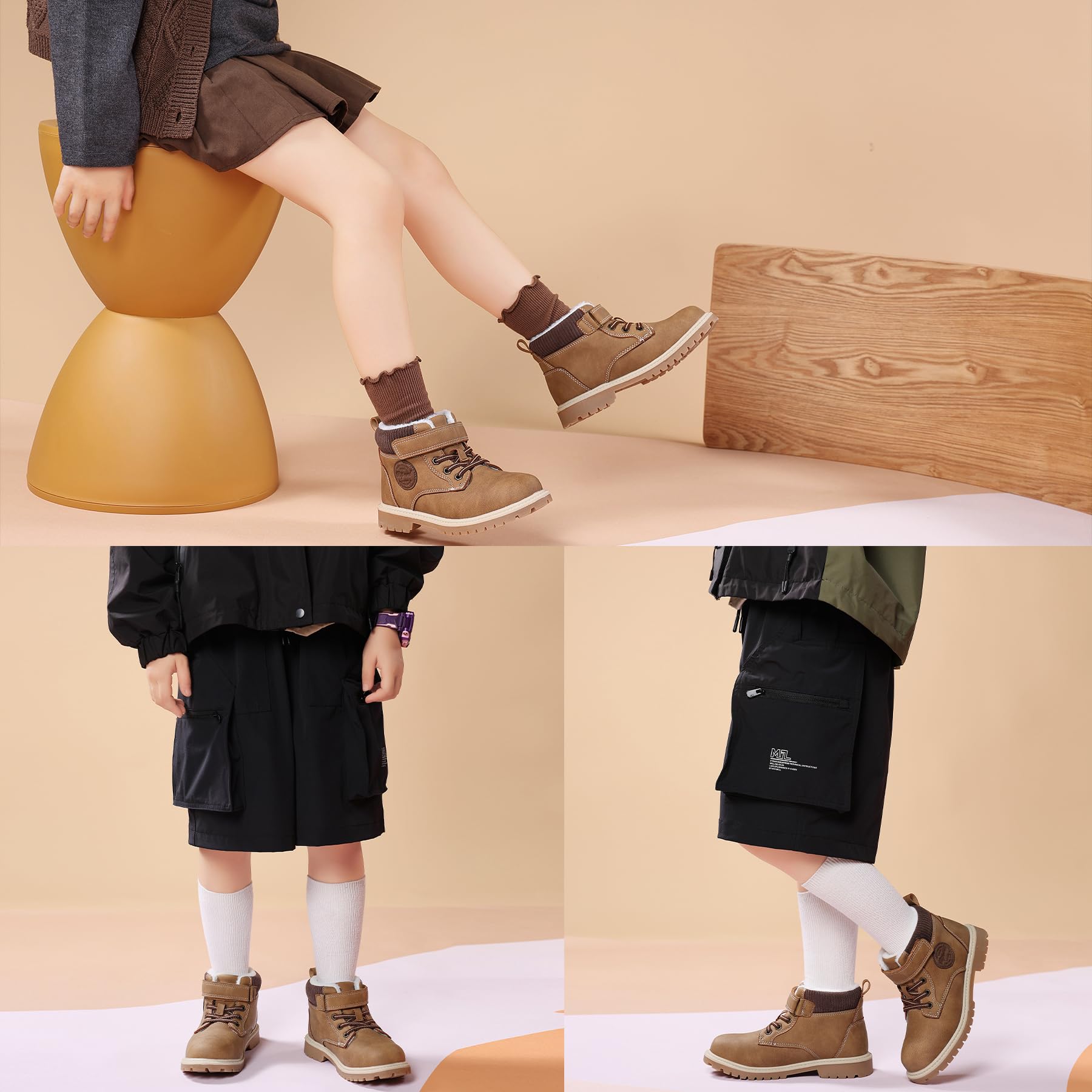 Kinder Winterstiefel Gefüttert Winterschuhe Rutschfest Mädchen Jungen Schneestiefel
