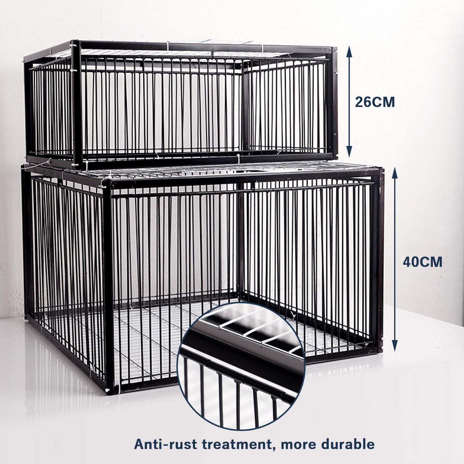 Jaula para pájaros para Palomas con Entrada unidireccional Jaula Trampa para pájaros y Pollos al Aire Libre Jaula Trampa para Animales Vivos Gallinero portátil Soldadura de Metal(60x40x26cm)