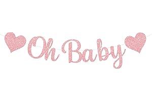 Pre-Strung Rose Gold Glittery "Oh Baby" Banner