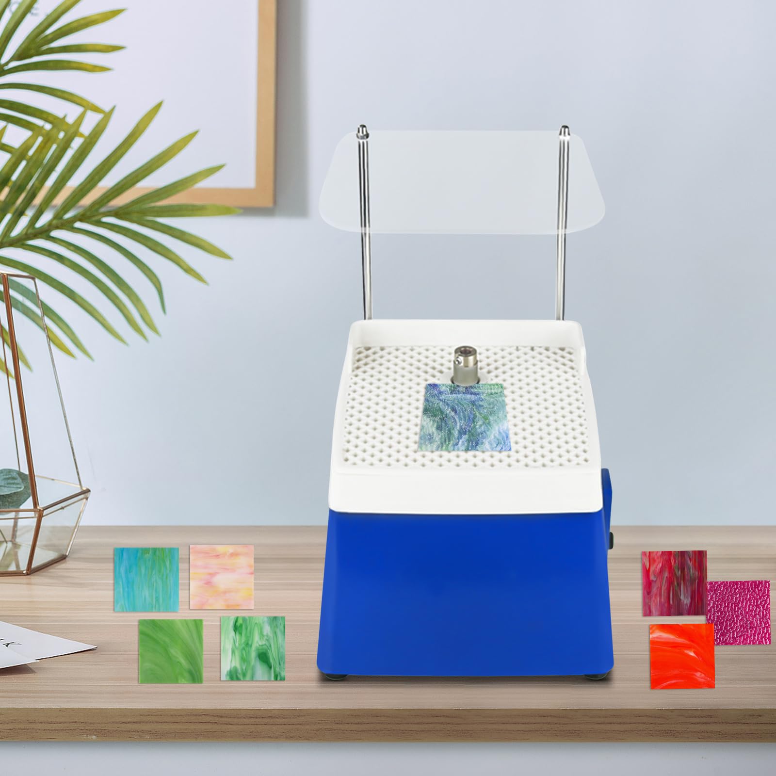 Moulin à Vitrail Portable, 65 W, Petite Machine à Meuler en Verre, 4200 Tr/Min, Outils de Meulage Avec Foret Diamant, Protection Anti-Éclaboussures, Bol de Masque
