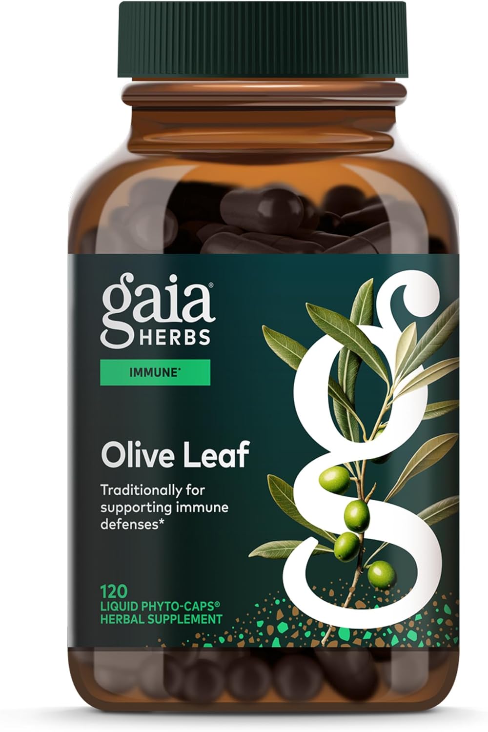 Gaia Herbs Olive Leaf – Traditional Immune Health Support – Immune System Supplement with Olive Leaf Extract & Oleuropein* – 120 Vegan Liquid Phyto-Caps (120 Servings)