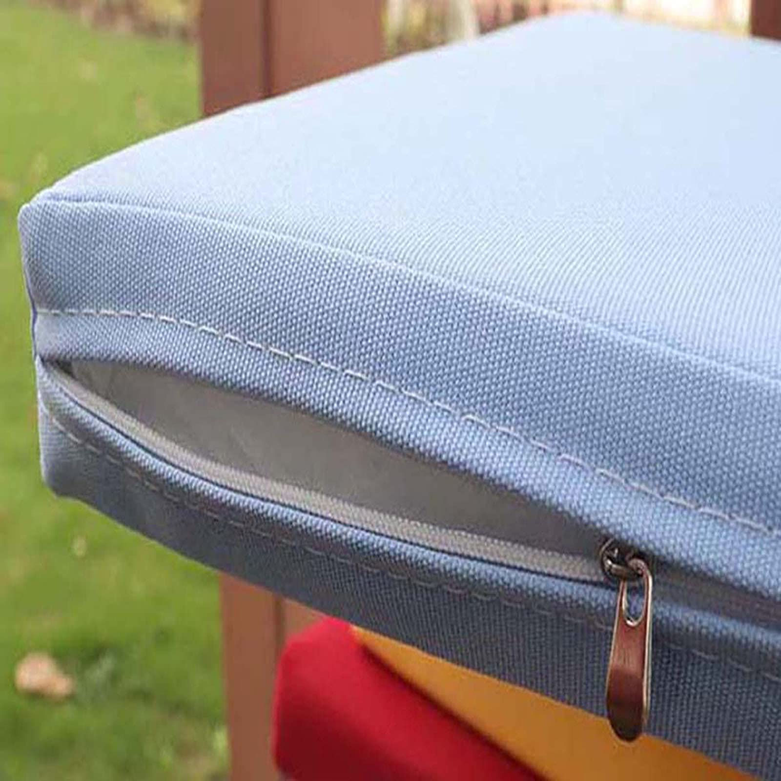 Banco de jardín impermeable para exteriores, almohadilla de 5 cm de grosor de esponja de alta densidad, cojín de asiento extraíble para silla de comedor para terraza sofá césped (gris D, 120 x 30 cm)