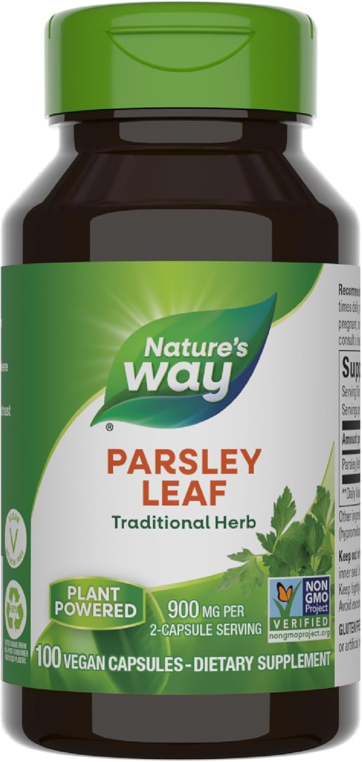 Nature's Way Premium Herbal Parsley Leaf Provides Chlorophyll, 100 Vegan Capsules