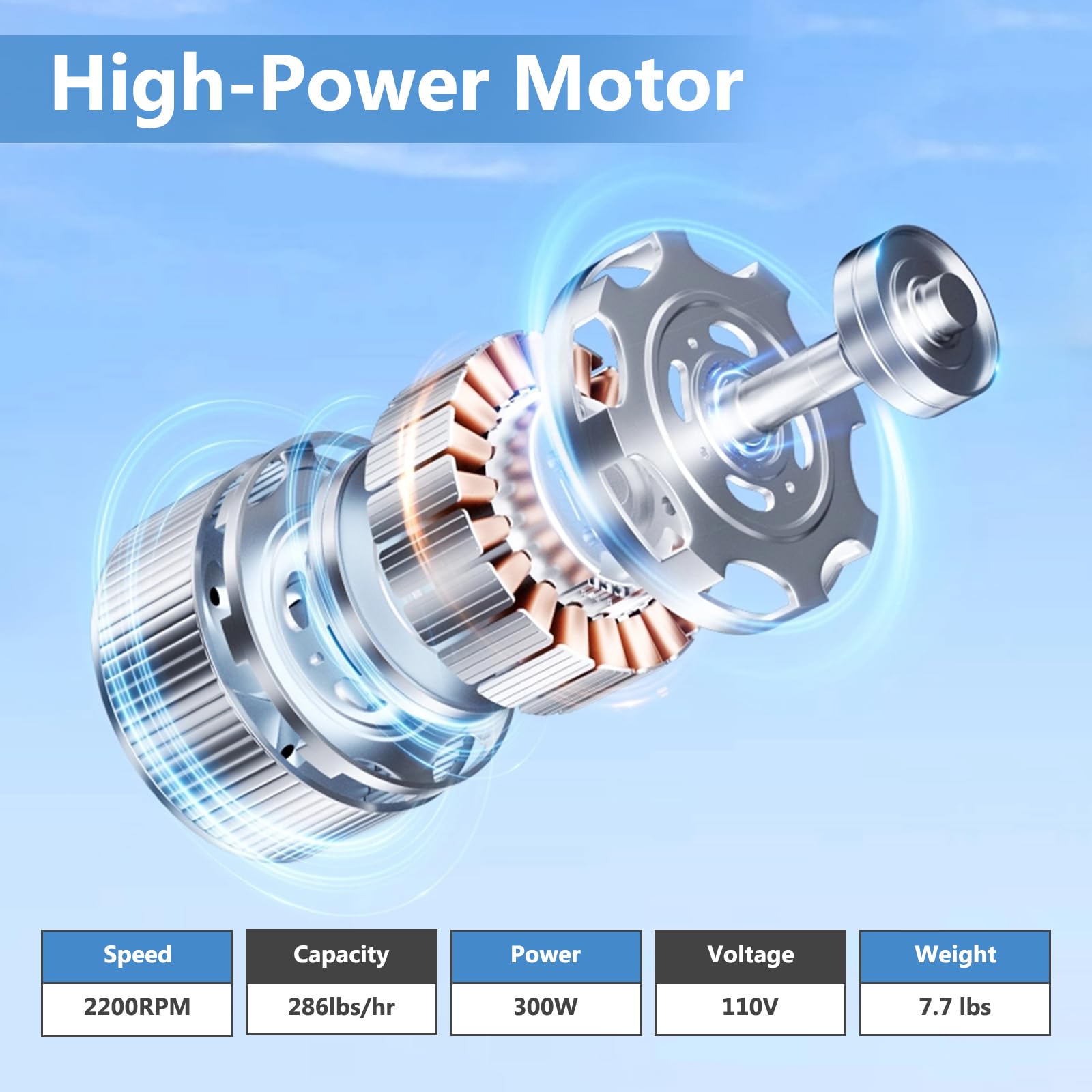 Máquina de hielo afeitado Trituradora de hielo eléctrica de 300 W, trituradora de hielo de 4 cuchillas, máquina de afeitar de hielo de 2200 rpm, máquina de afeitar de hielo de 286 lbs/hr para 6