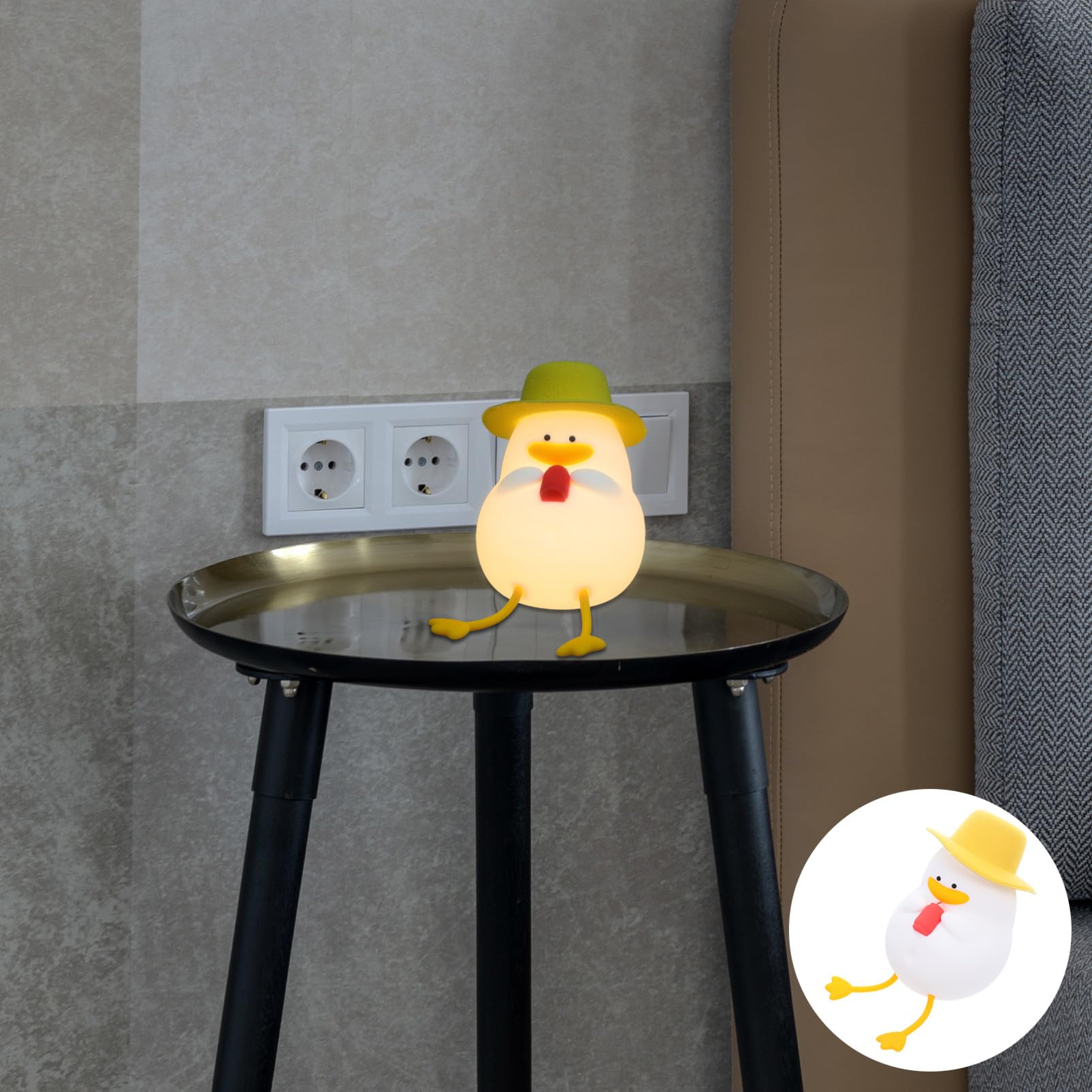 Gatuida Enten Nachtlicht LED Schlaflicht aus Silikon mit Tap Steuerung und Weichem Licht für Kinderzimmer und Schlafzimmer Tragbare Niedliche Nachtlampe für Babys und Kinder