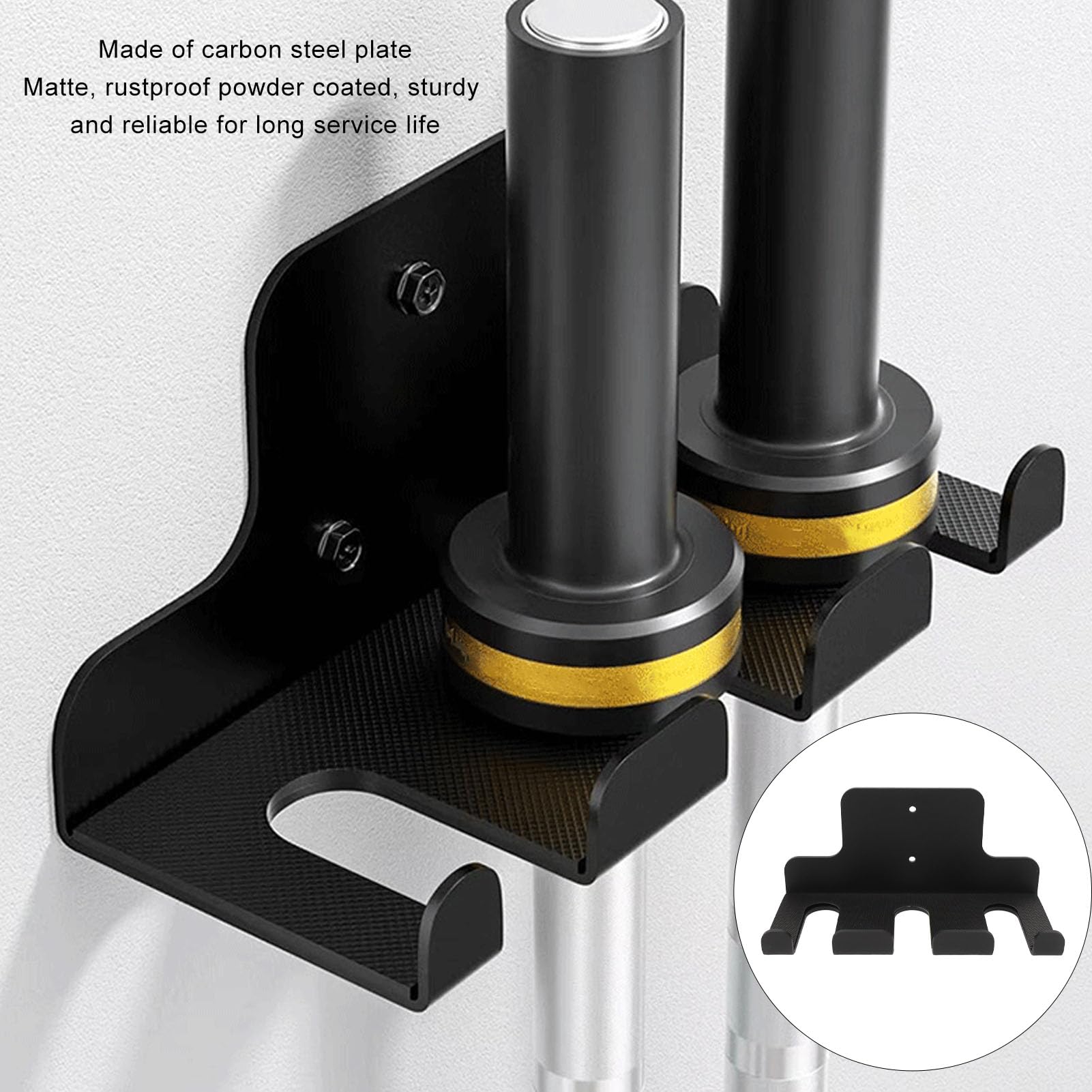 Supporto da parete per bilanciere, portabici da parete per barra da palestra per garage, portabilanciere verticale in acciaio al carbonio per accessori da palestra per il f