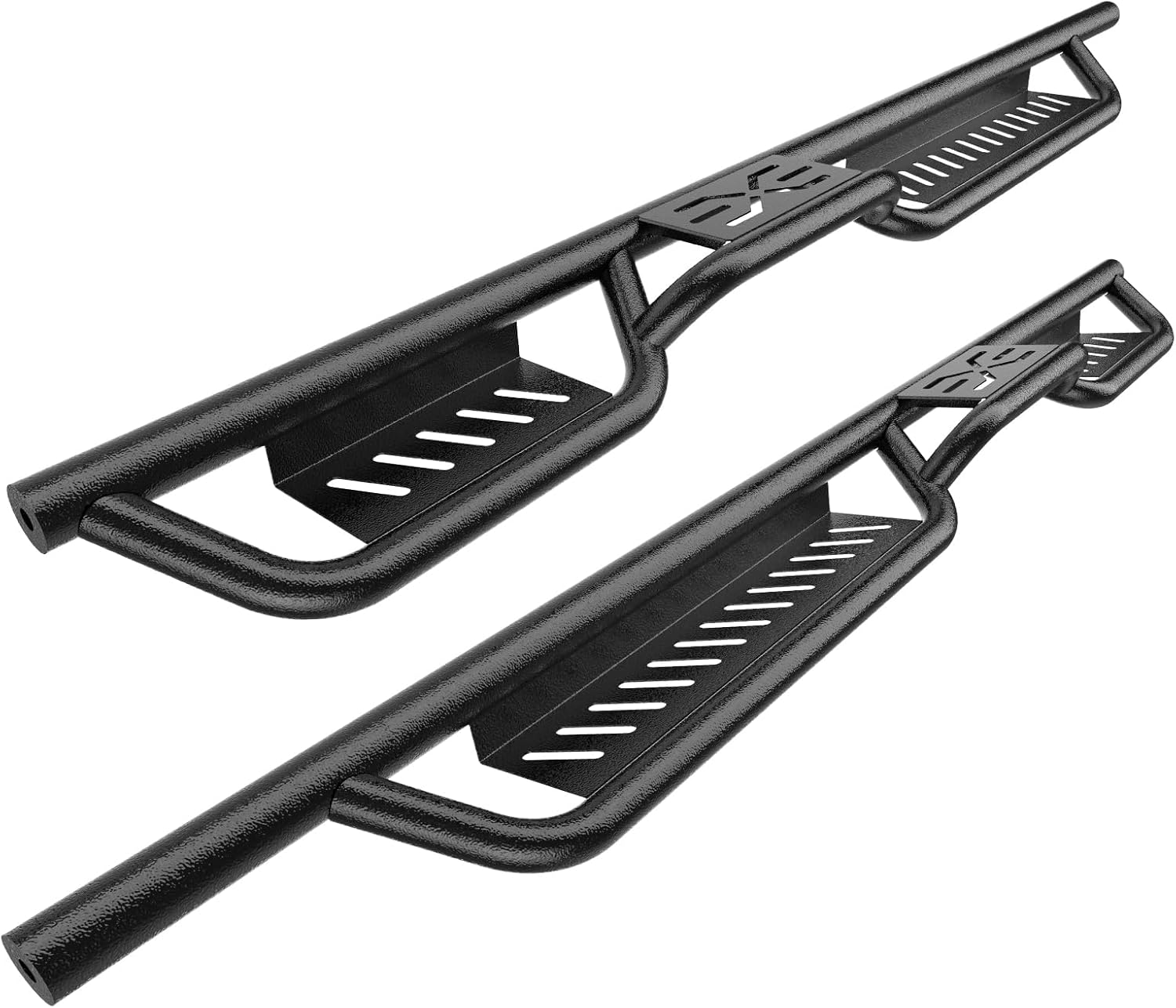 Heavy Duty Running Boards & Side Steps Compatible with 2018-2025 Wrangler JL 4 Door, All-Steel Two-Step Nerf Bars, Bolt-on, Black, Wrangler Accessories