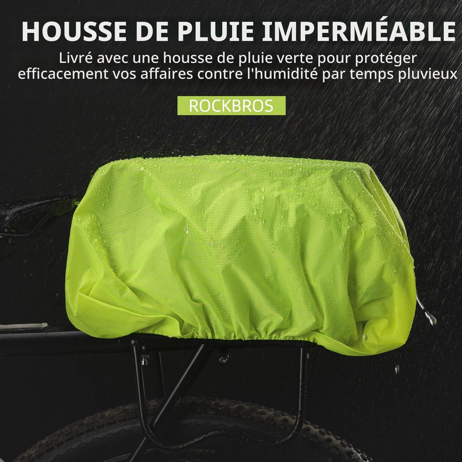 ROCKBROS Sac de transport étanche 9 L Avec housse de pluie et bandoulière Pour VTT