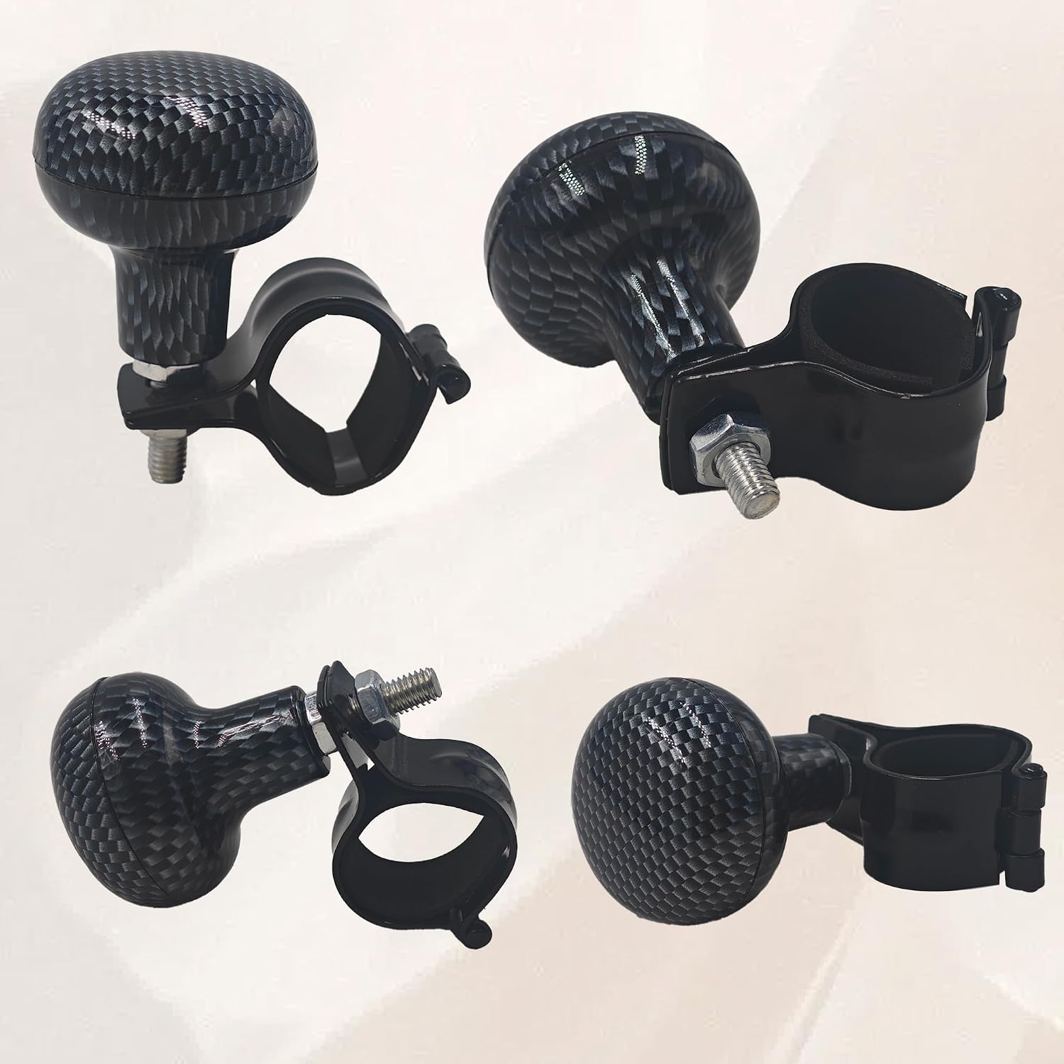 One Steering Wheel Spinner Knob,Truck, Tractor, Mower – Smooth One-Handed Control, Comfortable Grip, Easy Installation, Classic Steering Wheel Accessory(Carbon Fiber Color)