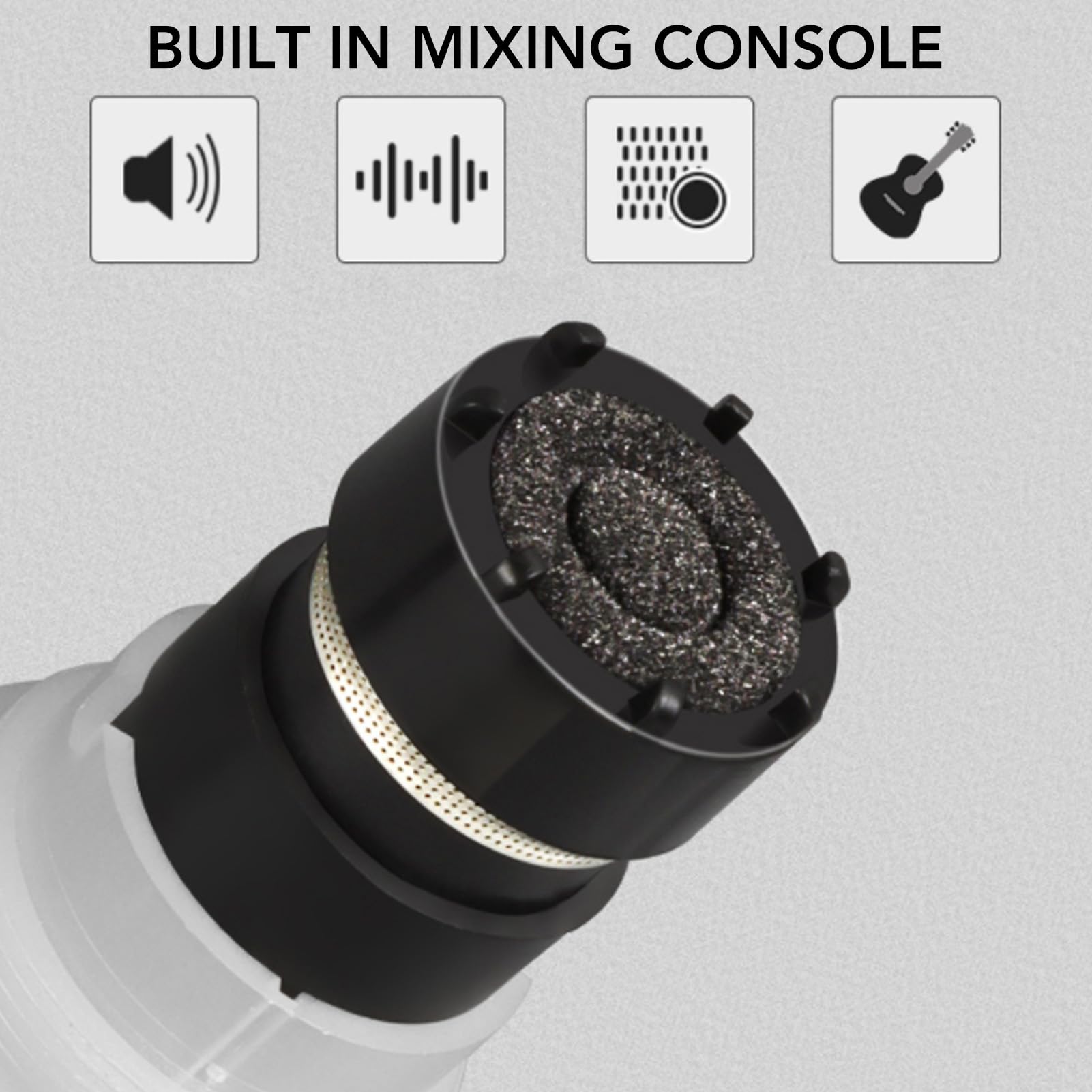 Microfono Wireless Doppio di Microfono Dinamico Cordless Portatile per Feste Karaoke in Casa All'aperto con Design in Alluminio Premium e Batteria a Lunga Durata
