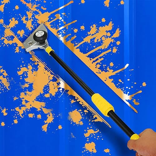 Miniatura 2 de Rascador de suelo de mango largo resistente con cabezal giratorio, rascador de hoja de carburo, herramienta raspadora de pintura elástica para madera