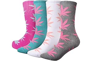 Blaze Up In Style: Marijuana Weed Leaf Printed Cotton Athletic Socks