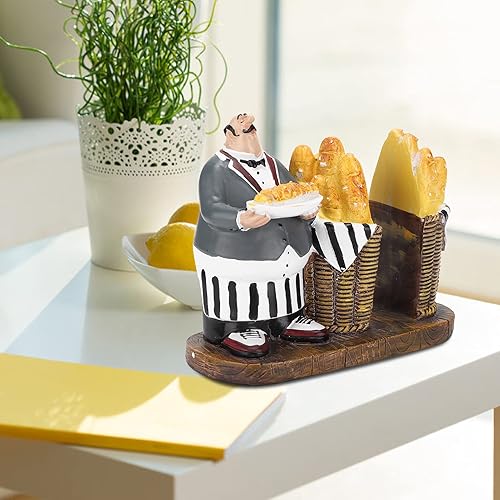 Miniatura 6 de Alvinlite Servilletero para mesa, bonito soporte para servilletas de chef para decoración y accesorios de cocina, dispensador de pañuelos italiano