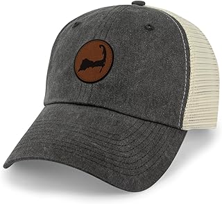 Cape Cod Circle Leather Patch Relaxed Trucker Hat