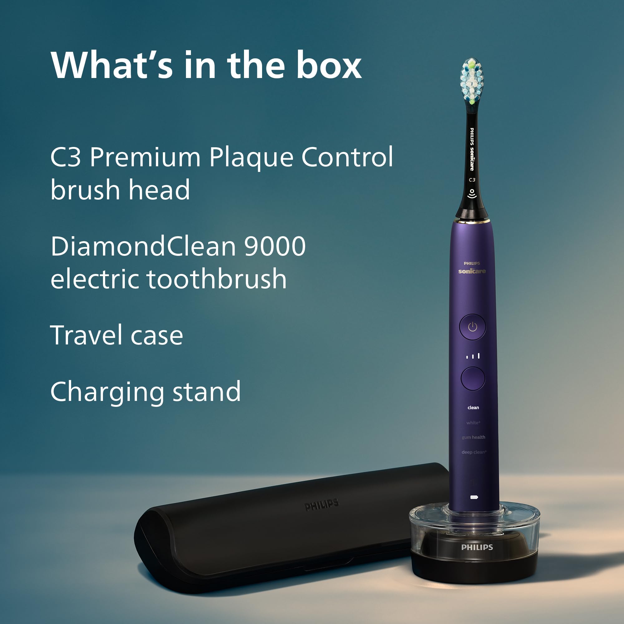 Philips Sonicare 9000 HX9911/91 - Cepillo de dientes recargable, edición especial, negro/morado