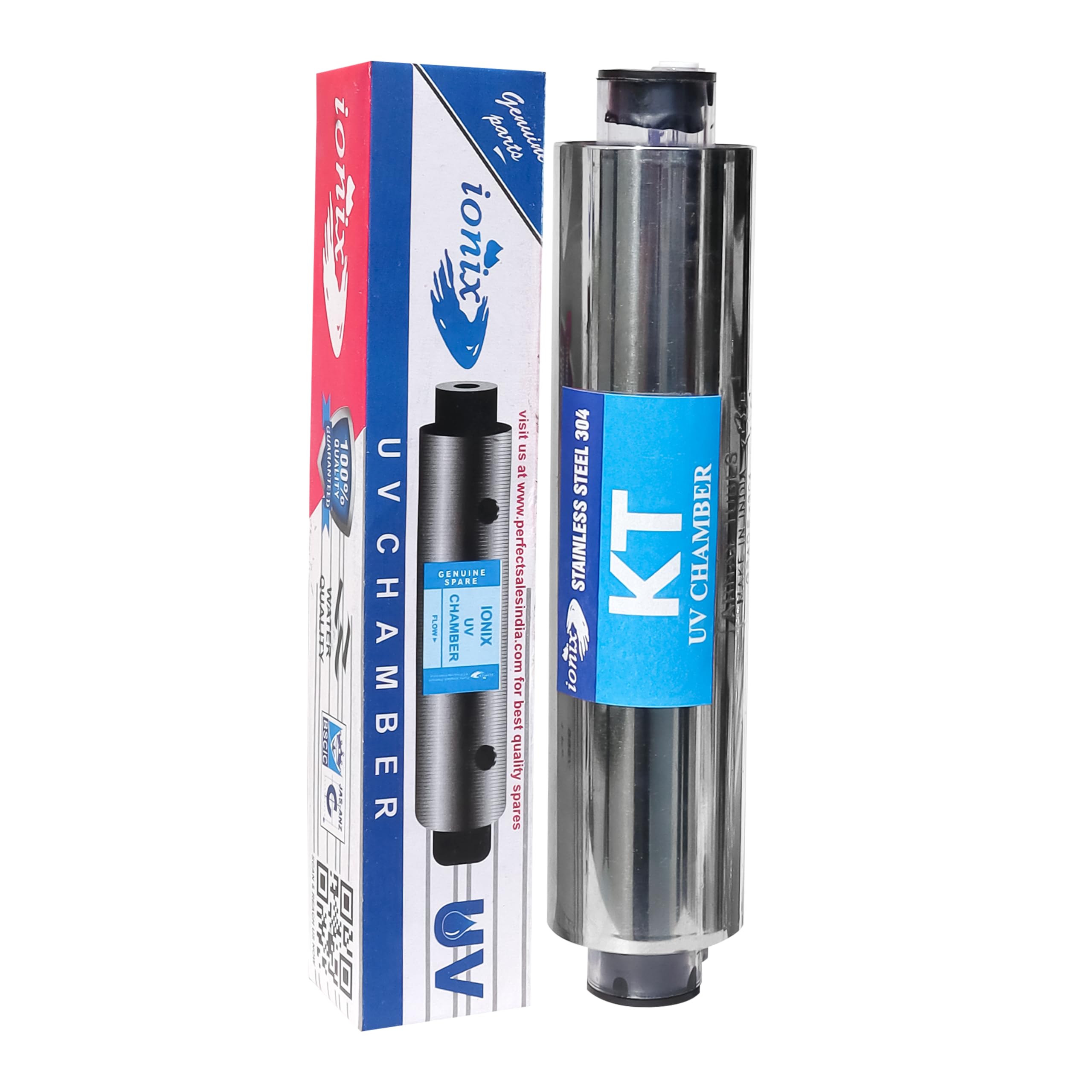 IONIX Heavy Stainless Steel 304 Grade UV Barrel With Double Push Connectors for RO Water Purifier, UV Chamber for Sterilization-image-8