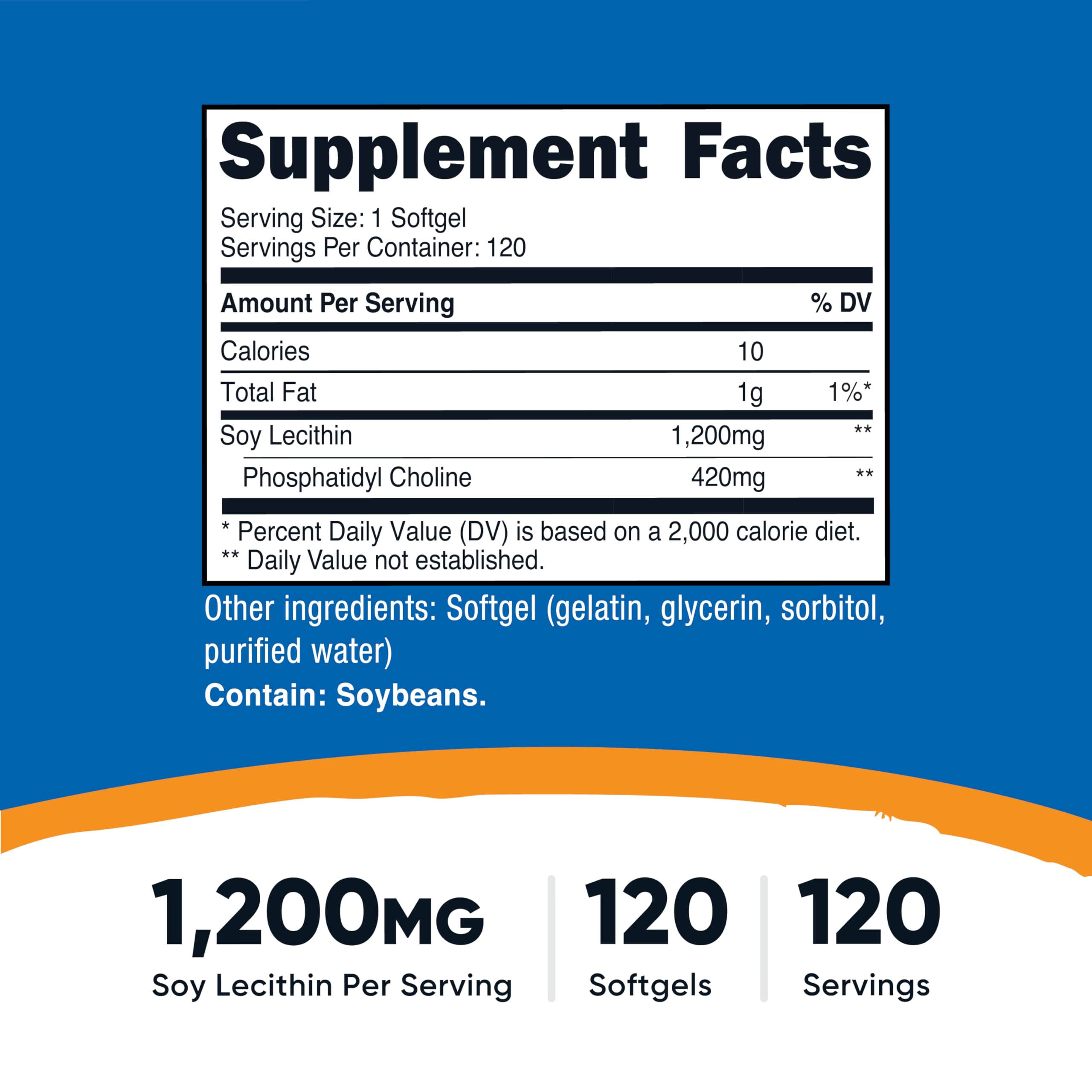Nutricost Lecithin (1,200mg) 120 Softgels, Soy Lecithin Supplement — Amazon image 2
