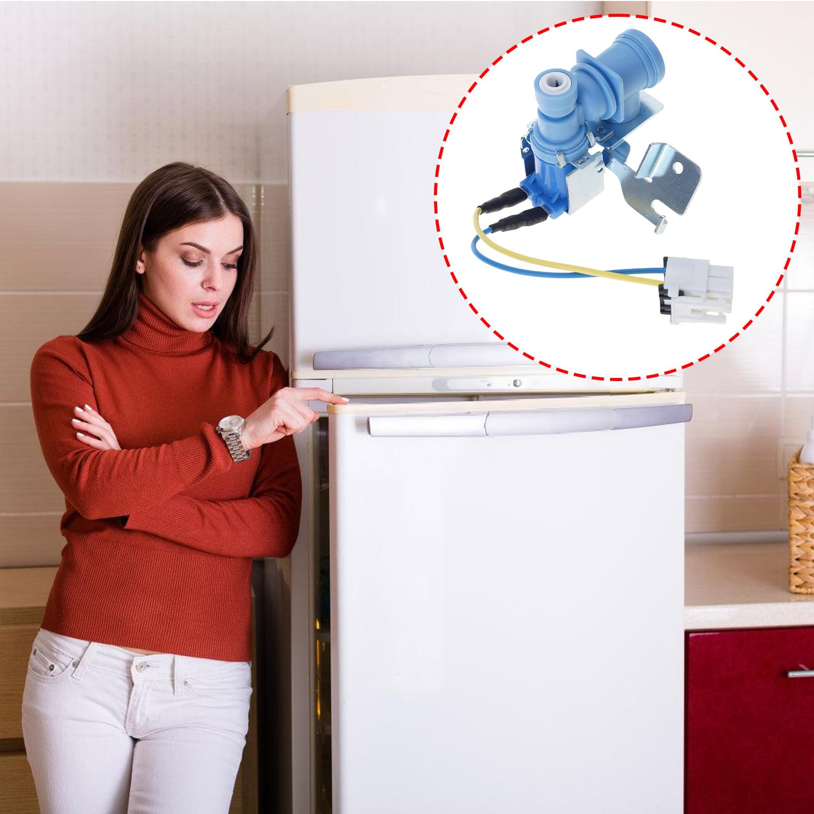 Válvulas de entrada multifuncionales para refrigerador, regulación eficiente del agua, silenciosas, ajuste directo, piezas de repuesto, válvulas de agua para refrigerador a prueba de fugas