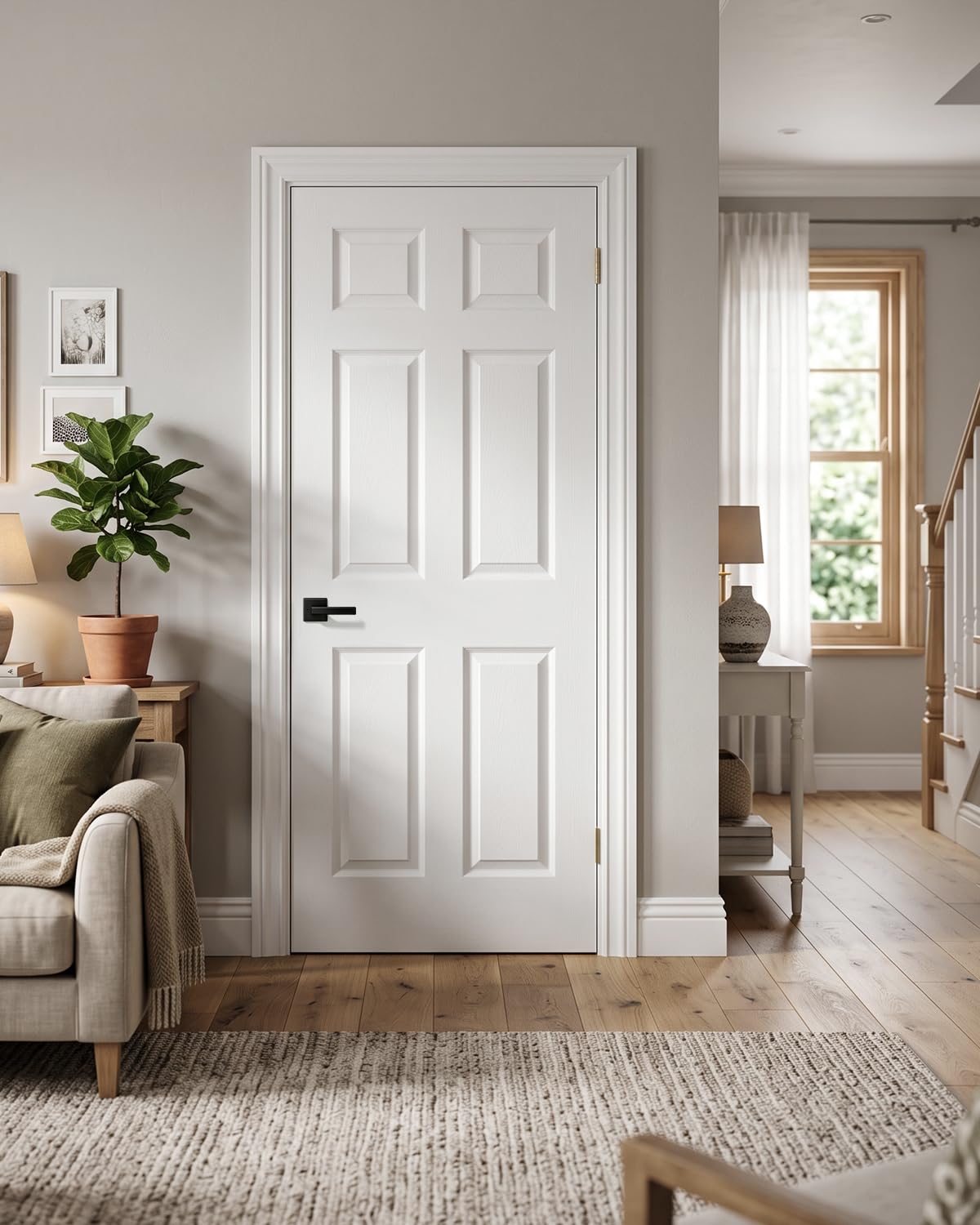 KNOBWELL Matte Black Door Knob with Lock - Keyless Entry -8