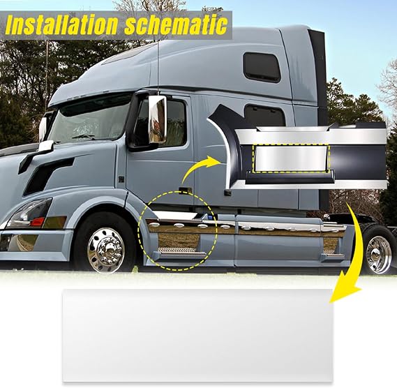 Chrome Stripe Trim Compatible with Volvo VNL 1997-2017 Replacement Front Step Side Panel
