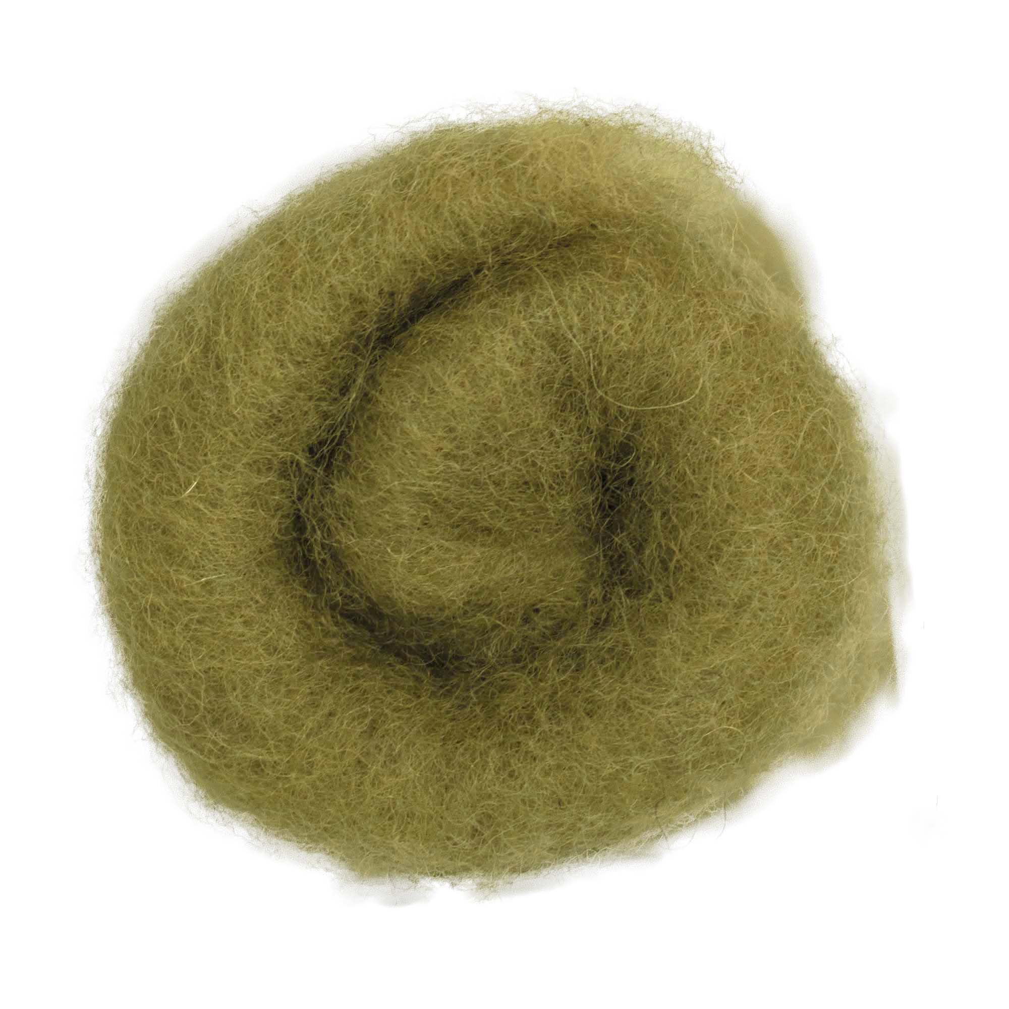 Needle Felting Wool 100g - Carded Batt for Needle & Wet Felting, Core & Finish - Maori DHG - Olive - Image 3