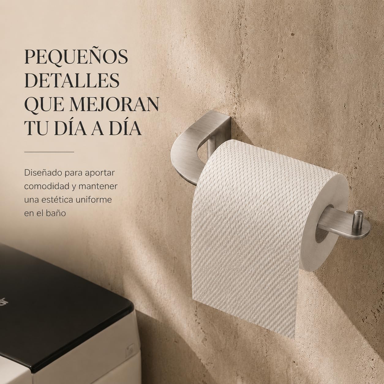 MEDIMEX Set Accesorios Baño 4 Piezas, Juego Completo de Baño | Renueva tu baño con un diseño uniforme y funcional que aporta orden, comodidad y un acabado moderno a tu espacio.