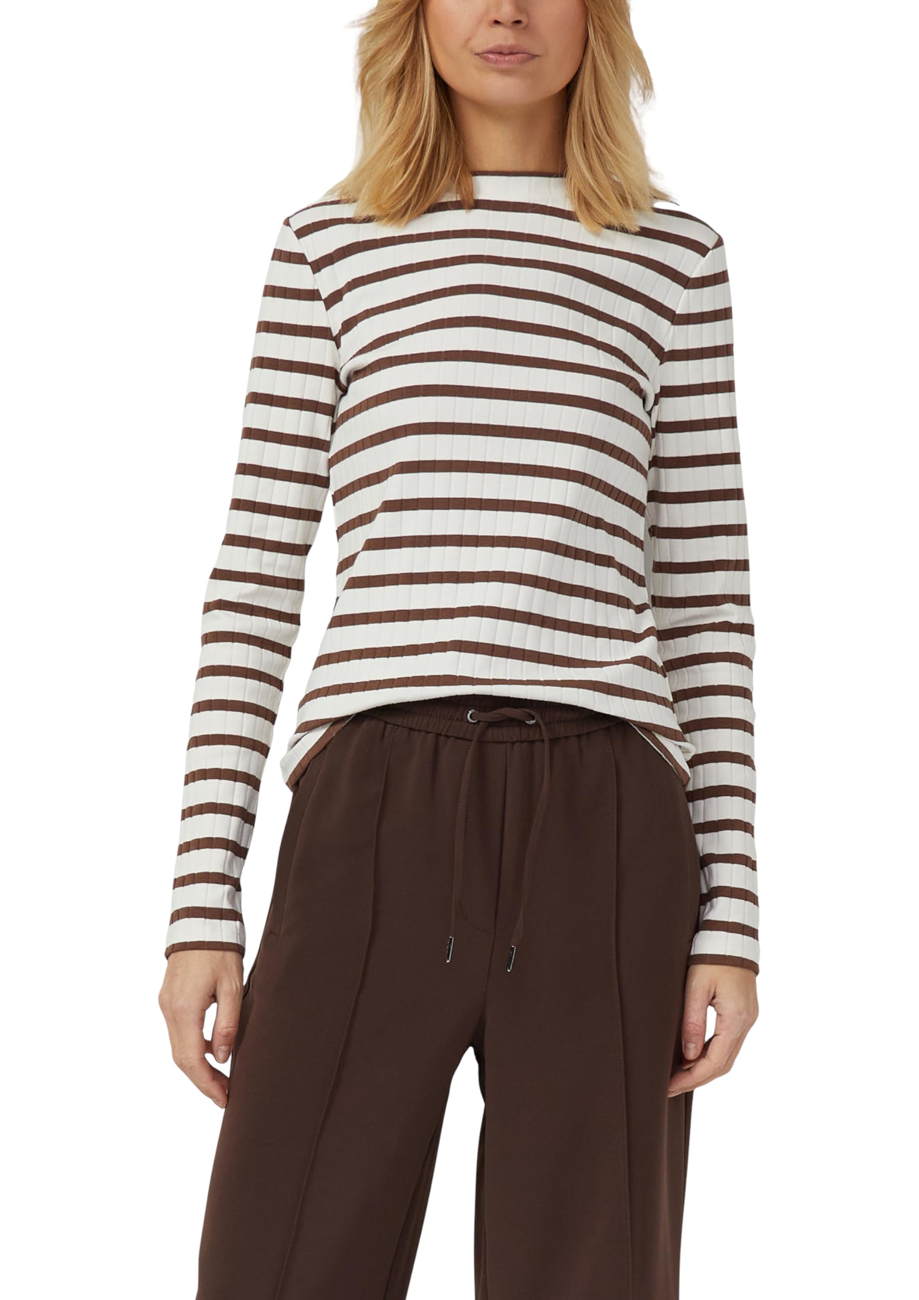 s.Oliver Geripptes Langarmshirt im Slim Fit