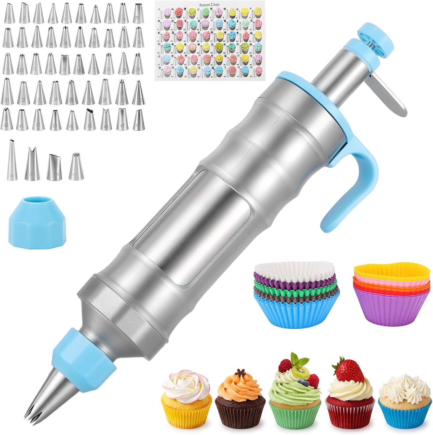 Gugxiom 167pcs Dessert Decorating Syringe Set, Cake Decorating Tools