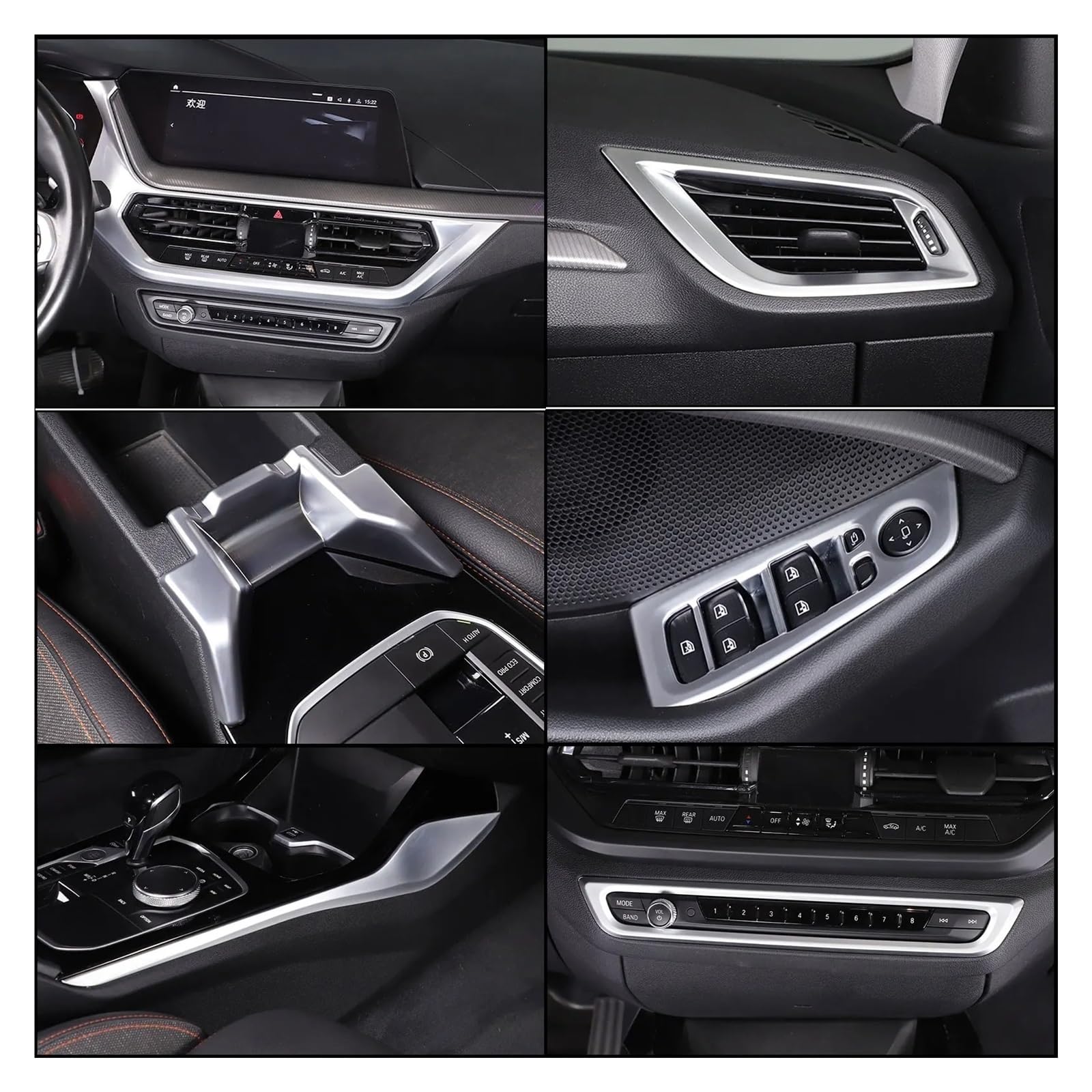 Para Serie 1/2 Para F40 Para F44 2020+ Elevador Vidrio Para Automóvil Consola Central Salida Aire Reposabrazos Caja ABS Panel Interior Automóvil